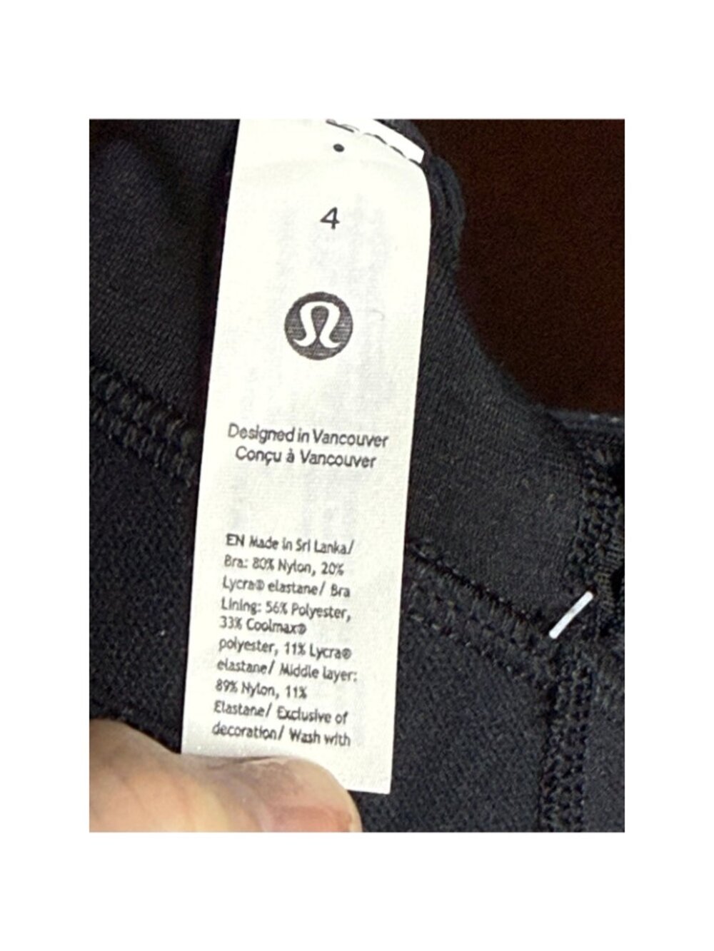 Lululemon Womens Black Sport Bra Flow Y Wrap Front High Neck W2EJHS Sz 4 B/C NWT - Picture 10 of 12